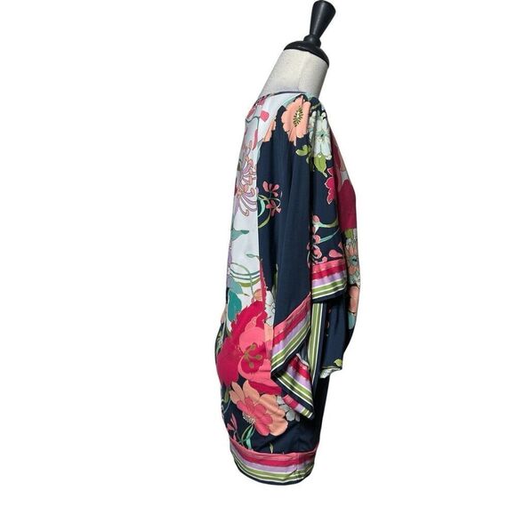 Trina Turk Colorful Floral Kaftan Kimono Tunic Swimsuit Cover Up Small - Picture 3 of 5